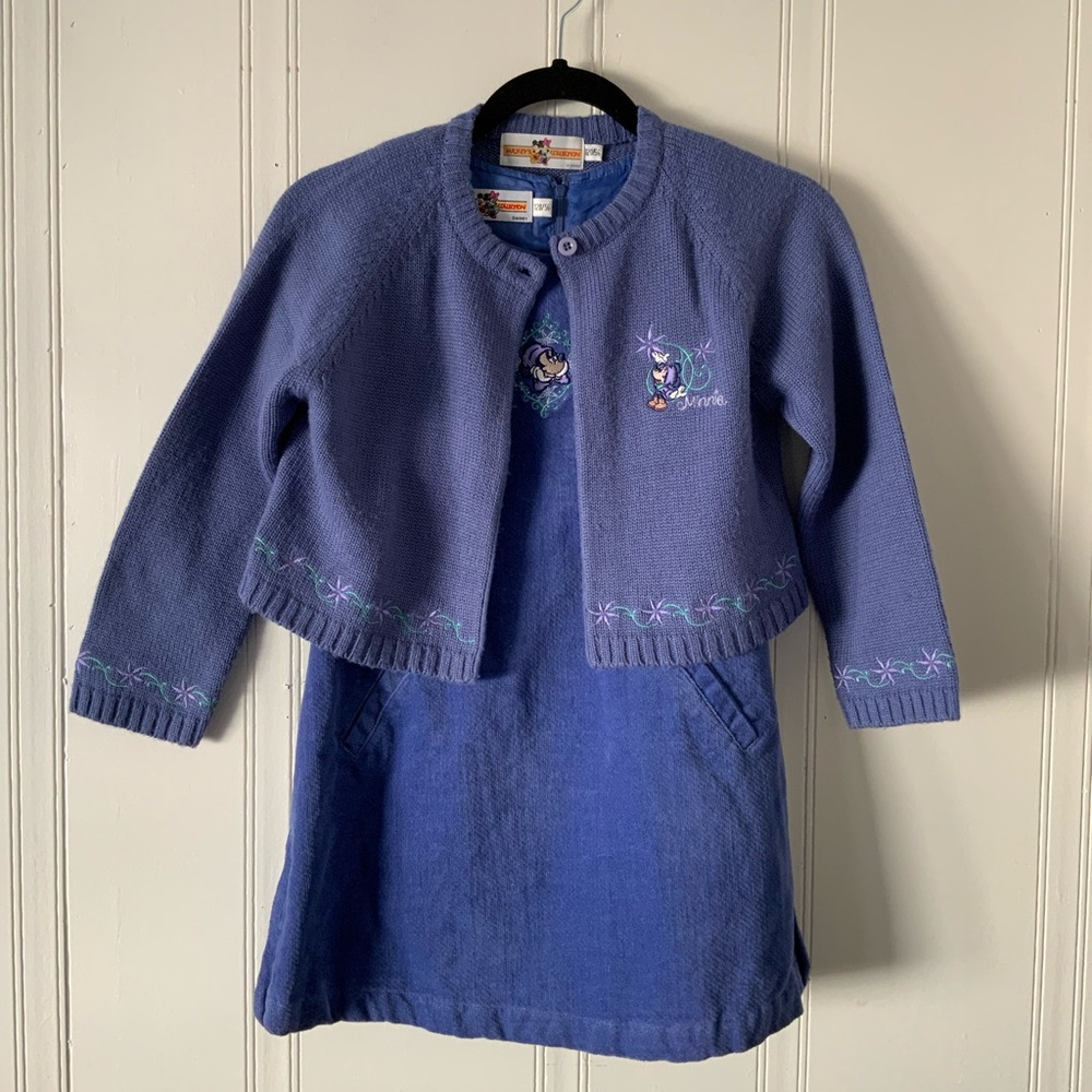 Kids Purple Knit Cardigan and Dress Set